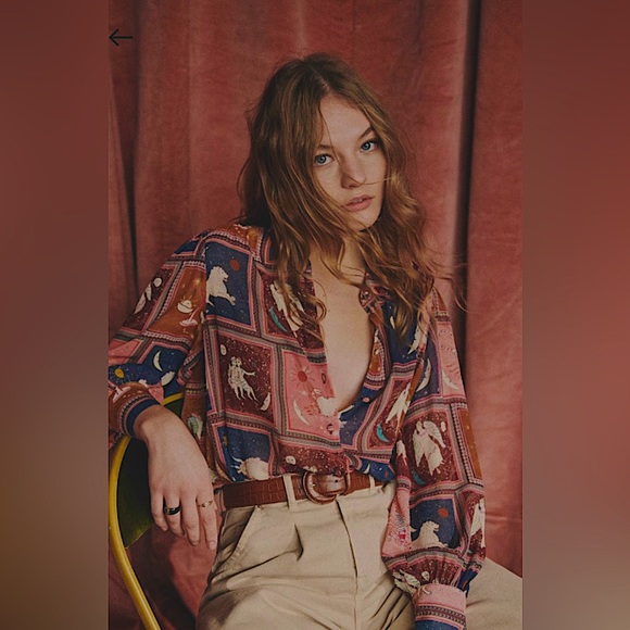 ⚡️RARE Sézane Tianna Astrology Zodiac Blouse - Picture 2 of 6